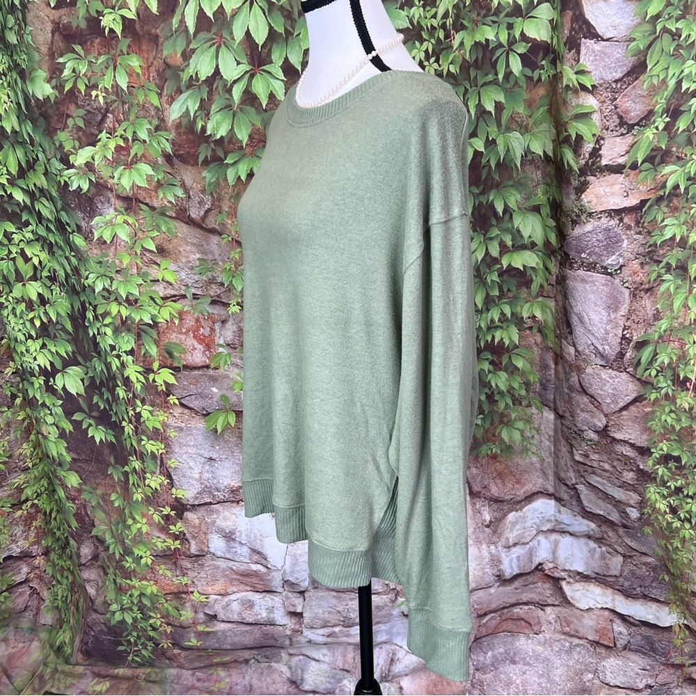 78 & SUNNY Dark Academia Sage Green Dolman Sleeve Spring Sweater, XL - Picture 7 of 14